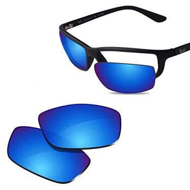 Imagem de Glintbay Lentes de óculos de sol de substituição 100% precisas para Ray-Ban RB4034 61 mm - Espelhado azul gelo polarizado