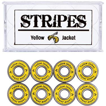 Imagem de Yellow Jacket rolamentos premium para skate, rolamentos Pro Longboard, 608, ABEC 9, jaqueta amarela (pacote com 8)