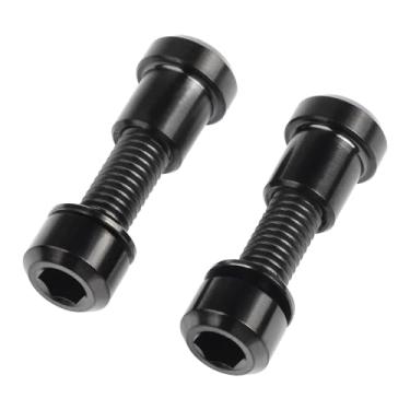 Imagem de Wanyifa Parafuso de titânio M5x16 18 20 mm com arruela parafuso de cabeça sextavada porca de fixação para haste de bicicleta trava de garfo frontal (cabeça quadrada preta, M5 x 18 mm)