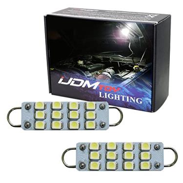 Imagem de iJDMTOY Lâmpadas de substituição Xenon White 12-SMD compatíveis com Dodge RAM, carregador; Jeep Wrangler, Grand Cherokee, etc. Montagem da lâmpada sob o capô