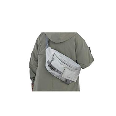 Imagem de Pochete grande plus size para homens e mulheres, impermeável, bolsa de cintura com alça ajustável para viagens, esportes, caminhadas, corrida, pochetes militares, bolsa transversal com cinto, Branco