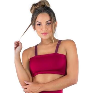 Imagem de Top Faixa Alça   Fitness Academia Suplex Mvb Modas  Feminino-Feminino