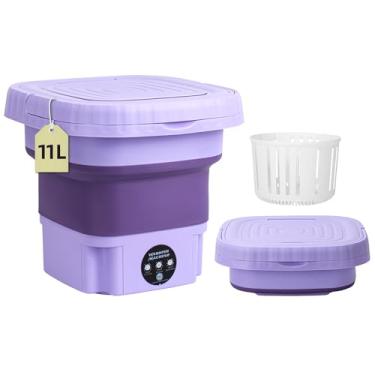Imagem de Máquina de lavar portátil, mini lavadora, máquina de lavar dobrável de grande capacidade 11L, limpeza profunda para roupas íntimas, roupas de bebê ou itens pequenos, adequada para apartamentos,