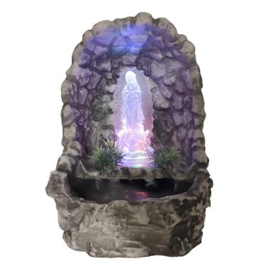 Imagem de Fonte de água decorativa imagem Guadalupe gruta com luz colorida
