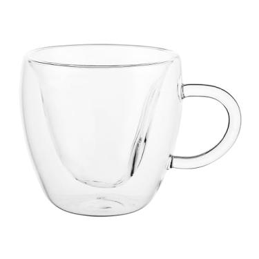 Imagem de Jogo de 2 xícaras Coffee Time em vidro borossilicato com parede dupla 150ml