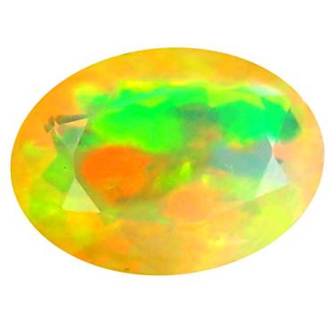 Imagem de 1,36 ct AAA+ Gem de qualidade corte oval (9 x 7 mm) opala arco-íris não aquecida genuína e extraída da pedra preciosa solta da Terra