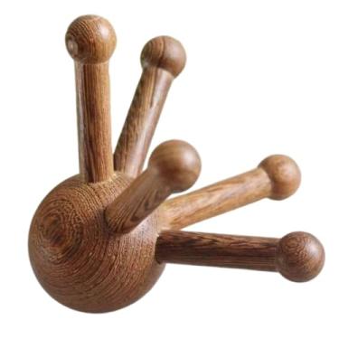 Imagem de OULIGET Ferramenta de massagem de ponta de gatilho de madeira, massageador de 5 pernas em formato de aranha, massageador de couro cabeludo para costas, pescoço, ombro e mais