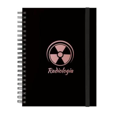 Imagem de Caderno Universitário Plus 12 Matérias Profissões Radiologia (Preto e Rosê)