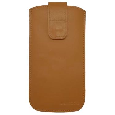 Imagem de Capa Couro Legítimo Alça Cinto Fecho Para Calculadora Hp12c Caramelo
