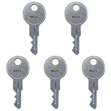 Imagem de (5) Chaves KeyPower 8025 para caminhantes pop-up Coleman Step Up Door de 1998-2012 RV Fleetwood Trailers dobráveis Chave de substituição pré-cortada no código