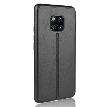 Imagem de Capa para celular Huawei Mate 20 Pro, proteção robusta 360° protege seu telefone capa de couro liso para Huawei Mate 20 Pro preta