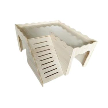 Imagem de Generic Hamster Hide Hamster Hideout Gaiola Brinquedo de Escalada Porquinho da Índia de Madeira Esconderijo Casa de Hamster para Outros Pequenos Animais