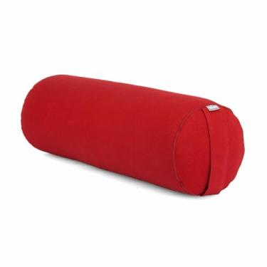 Imagem de YOGATERIA Bodhi Almofada Cilíndrica Bolster Eco |P/Meditação, Relaxamento e Yoga Restaurativa | Recheio de Kapok/fibra de paina e capa em algodão 65cm x 23cm (Bordô)