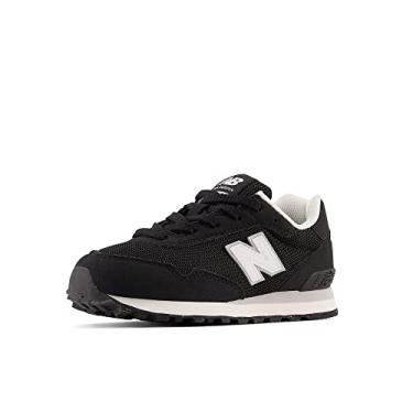 Imagem de New Balance Tênis infantil 515 V1 com cadarço, Preto/branco, 3 Wide Little Kid