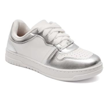 Imagem de Tênis Vizzano Feminino Sneaker Mmoda Original (Branco/Prata, BR, Adulto, Numérico, 39)