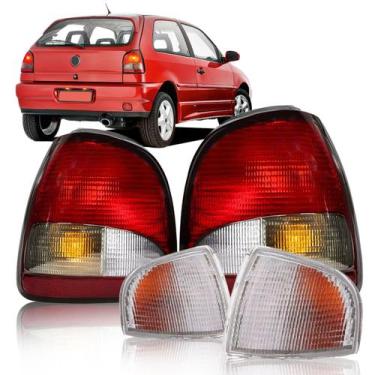 Imagem de Par Lanternas Traseiras Gol Bola G2 95 96 97 98 99 A 02 + Piscas Crist