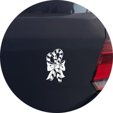 Imagem de Adesivo de Carro Pirulito Bengala Natal - Cor Vinho - Melhor Adesivo, 