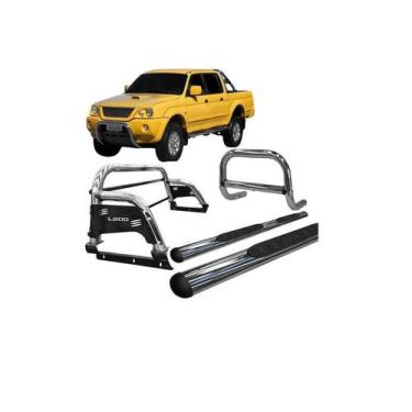 Imagem de Kit Quebra Mato_estribo_santo Antônio H3 L200 004 Cromado - HOZZ