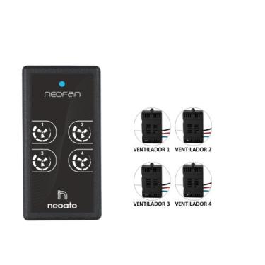 Imagem de Kit Controle Remoto para Ventilador Parede - 4 Ventiladores - NeoFan30