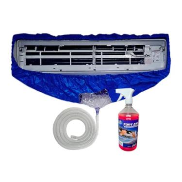 Imagem de Kit Bolsa Coletora Com Abas + Bactericida 1 Litro Para Limpeza e Higienização do Ar Condicionado