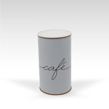 Imagem de Lata Branca Café Cursiva Porta Mantimento Linda 500Grs Capac - Renova 