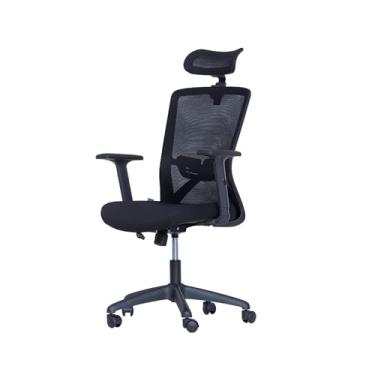 Imagem de Cadeira Giratória Nr-17 President Office c/Braços Dallas Rivatti Tela Mesh Preta Base Rodízio Nylon