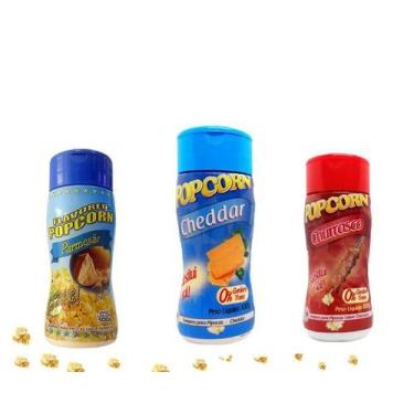 Imagem de Combo Popcorn - 03 Sabores - Cheddar, Parmesão E Churrasco - Flavored 