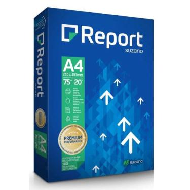 Imagem de Papel Sulfite Report A4 210x297 mm 75g Branco Pacote 500 Folhas - Suza