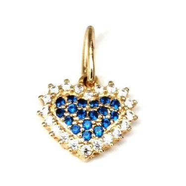 Imagem de Pingente de ouro 18k Coração com Pedras - Elegancy Joias