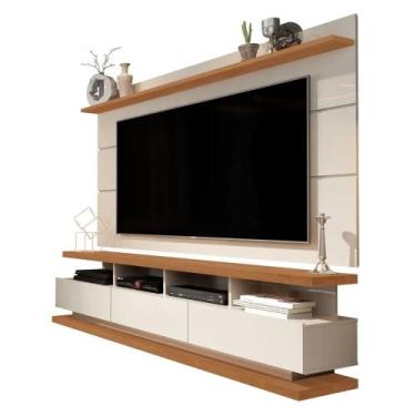 Imagem de Rack com Painel Vivare Off White com Freijó - Giga Móveis