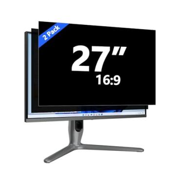 Imagem de Tela de privacidade de 27 polegadas para monitor de computador, proteção ocular, antirreflexo, luz azul, proteção de privacidade, tela de 68 cm, proporção de 16:9 [pacote com 2]