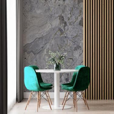 Imagem de Papel de Parede Painel 3D Mármore Carrara Cinza 2M Revestimento Auto C