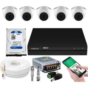 Imagem de Kit 5 Câmeras Dome 1120d Dvr Intelbras 8 Canais Com Hd