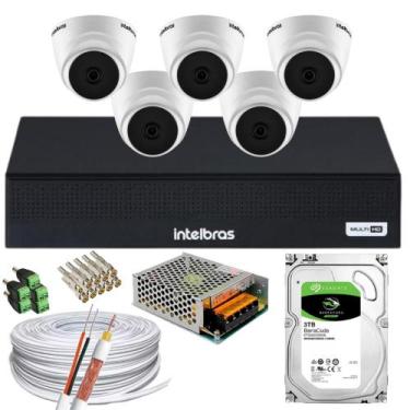 Imagem de Kit 5 Câmeras Intelbras 1220D mic Dvr 3008-C Canais 3tb Audio Microfon