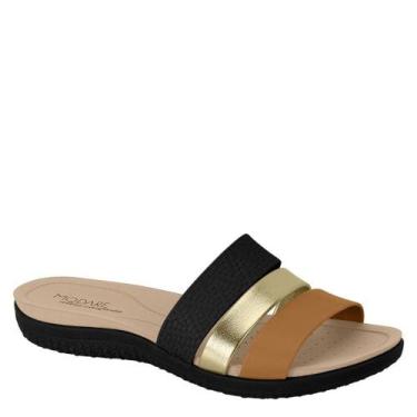 Imagem de Tamanco Feminino Tiras Conforto Anatômico Modare 7125.200, Preto, Came