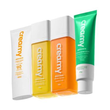 Imagem de Kit Creamy Skincare Vitamina C Lático Hidratante Reparador Protetor Fa