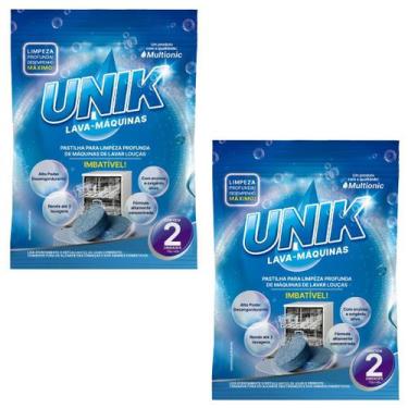 Imagem de Kit 2u Pastilha Para Limpeza De Máquina Lava Louças Unik C/2