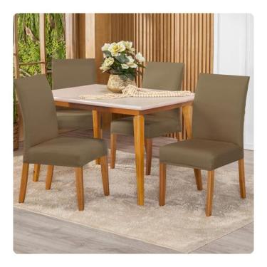 Imagem de Kit Capa Para Cadeiras 04 Unidades Malha - Lenharo Enxovais, AVELÃ