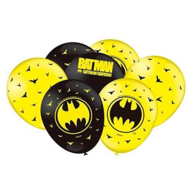 Imagem de 25 Bexigas Balões Batman Aniversário N 9 em Látex - Fantasias Carol FC