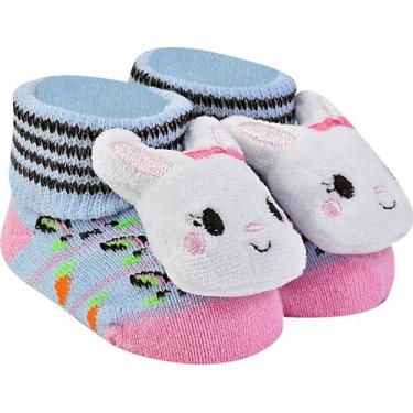 Imagem de Pantufinha bebê meia com bichinhos recém nascido - Dallf, Rosa bebê, A