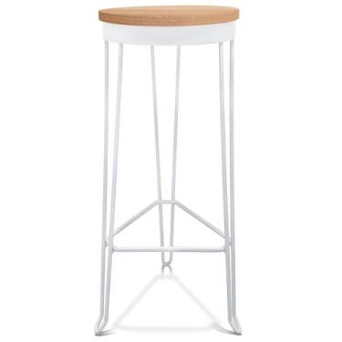 Imagem de Banqueta Alta Banco Guatemala Estilo Industrial - Branco/Jade - Genus 