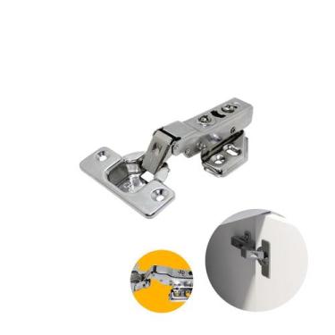 Imagem de Dobradiça Hd 35 Mm Curva Em Aço Inox Com Amortecedor E Clip On, Curva,