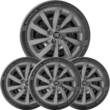 Imagem de 4x Calota Fiat Mobi Argo Cronos Aro 15 Grafite Logo Nv 167cp - Grid