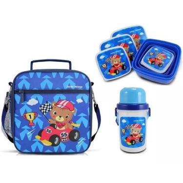 Imagem de Bolsa Térmica + Marmita + Garrafinha Infantil Menino Escolar - Jacki D