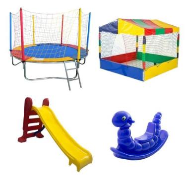 Imagem de Pula Pula 2,30 metros Piscina de Bolinhas Quadrada 1,50m Escorregador 