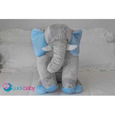 Imagem de Almofada Elefante Pelúcia 60cm Travesseiro Bebê Antialérgico - ThamyBa