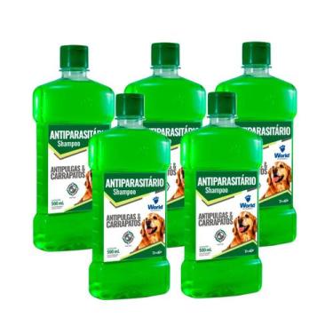 Imagem de Combo 5 Shampoo Antiparasitário World Veterinária Dug's para Cães - 50