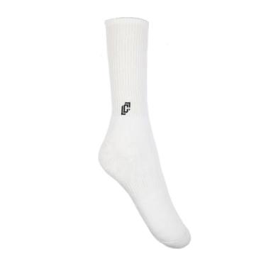 Imagem de Meias Brancas Sox Crue Skate Bike Cano Alto Old School Van Divertid
