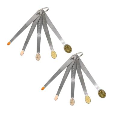 Imagem de BERYLER® Conjunto de 2 colheres de medição, colheres de medição de aço inoxidável resistentes, mini colher de medição para cozinhar assar, colher de sopa para ingredientes secos ou líquidos