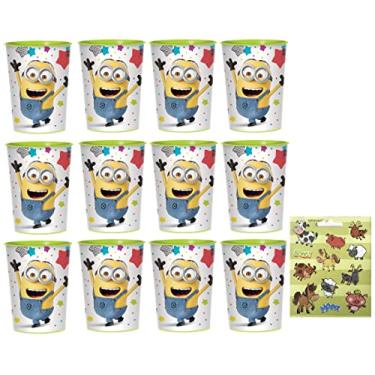 Imagem de amscan O pacote de lembrancinhas de festa de aniversário Meu Malvado Favorito inclui 12 copos reutilizáveis de plástico